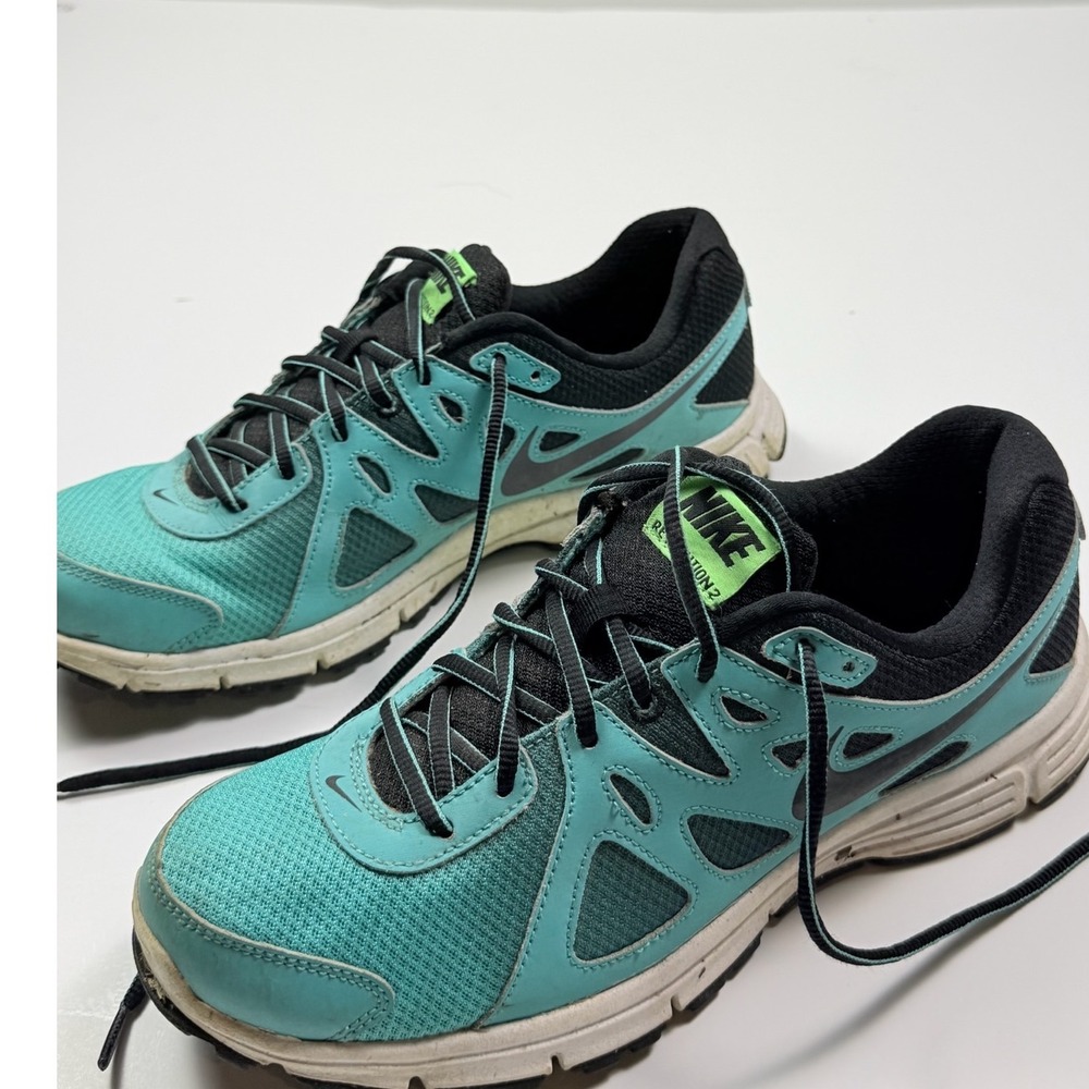 Nike Revolution 2 Teal Black Running Shoes Sneakers Lightweight Mens 9.5